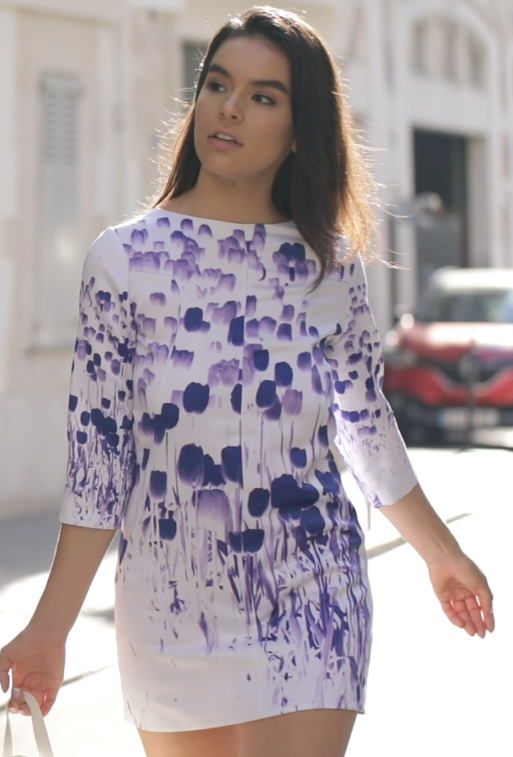 Sunday Chic dress (Purple Tulips)